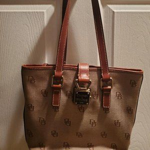 Dooney & Bourke Brown & Tan Iconic Signature Bucket Bag